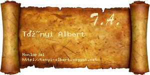 Tényi Albert névjegykártya