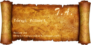 Tényi Albert névjegykártya